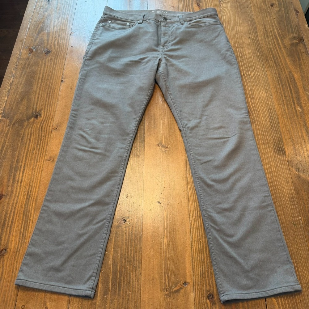 Banana Republic Traveler Slim Fit Pants Mens 36x32 Gray Stretch‎ Chino Trousers